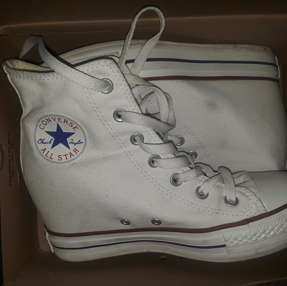 White converse wedges